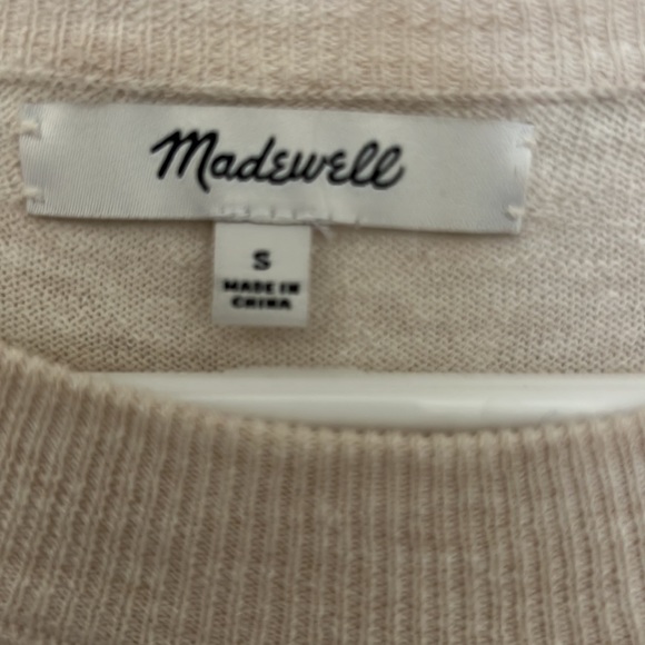 Madewell Cream Linen Blend Pocket Long Sleeve Top - Picture 2 of 4